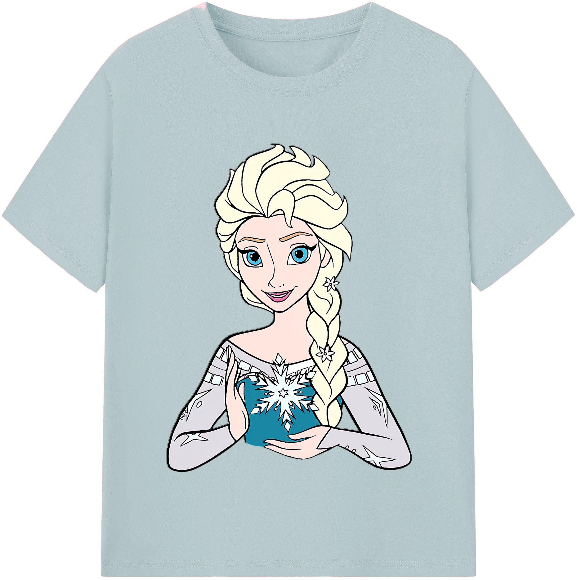 （画像用） アナと雪の女王 アンナ エルサ Frozen Anna Elsa 綿100％半袖Tシャツ（フロントプリント）